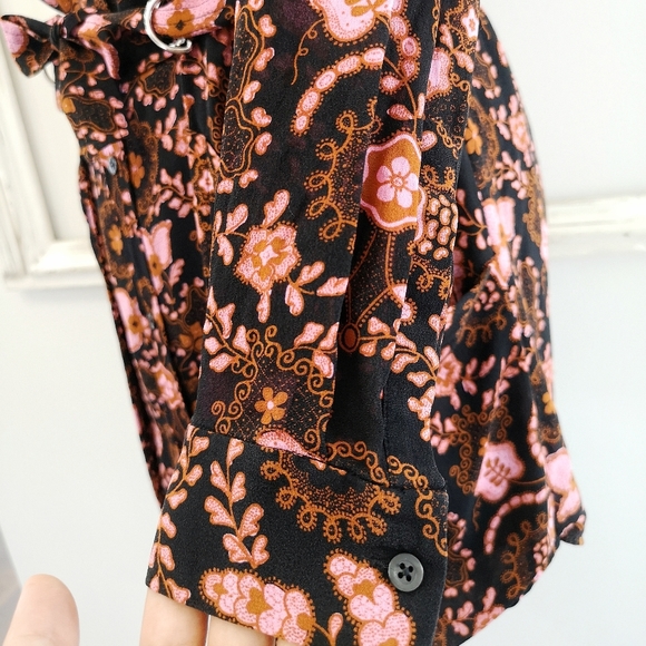 NWOT A.L.C. 70s Silk Sacha Floral Paisley Print Shirt Dress - Picture 11 of 16